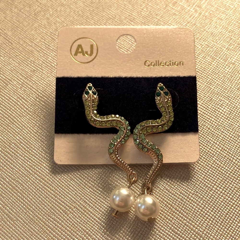 Gold snake earrings